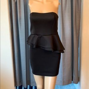 Black Asymmetrical ruffle dress